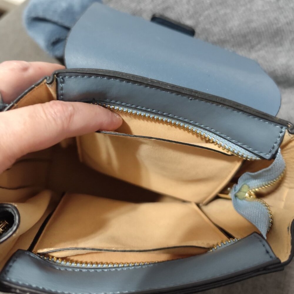 Backpack blue leather, faye style. - Picture 3 of 3
